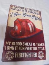 Metal Firefighter Sign