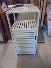 Small Solid Wood Painted Cabinet w/ Door & 2 Shelves Inside