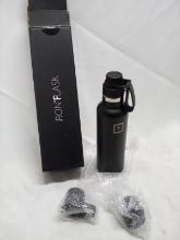 IronFlask 20oz Black Insulated Water Bottle Kit