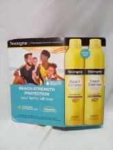 2Pack of Neutrogena 60+SPF Beach Defense Water/Sun Protection Sunscreen