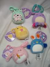 Lot of 5 Assorted 4” Original Squishmallows w/ Keychain Hooks