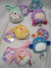 Lot of 5 Assorted 4” Original Squishmallows w/ Keychain Hooks