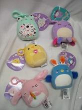 Lot of 5 Assorted 4” Original Squishmallows w/ Keychain Hooks