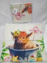 set of 2 Cow pillow covers, square with zipper