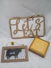 3Pc Home and Kitchen Decor Lot- Tags Total $8