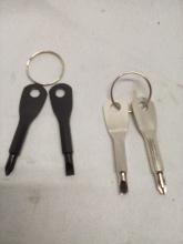 Key Chain tools, set of 2 each, philips and straight screwdriver set