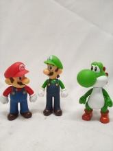 Mario, Luigi, Yoshi figurines, roughly 5in tall