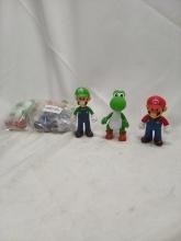 Mario, Luigi, Yoshi Figurines. Roughly 5 IN Tall. Qty 6 Figurines All Together.