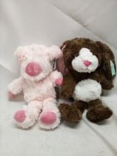 Pair of Bunny and Pig Small HugMe Farm Animal Plushes for Ages 3+