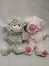 Pair of Lamb and Pig Small HugMe Farm Animal Plushes for Ages 3+