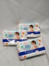 3 Packs of 80 Parents Choice Unscented Baby Wipes