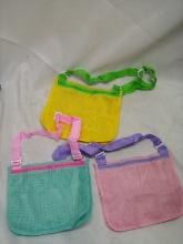 Lot of 3 Assorted Color Mesh Crossbody Style Bags