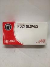 500Cnt Box of Hercules Poly Single-Use Large Poly Gloves