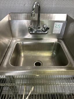 17 in. x 15 in. Stainless Steel Hand Sink with Splash Guards