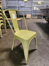 Khaki Metal Stackable Chairs