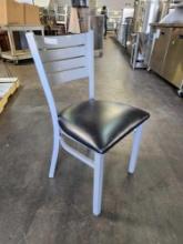 Grey Metal Frame with Black Seat Cushion Dining Chairs