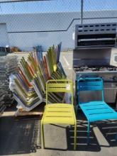 Assorted Color Stackable Metal Chairs