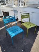 Stackable Assorted Color Metal Chairs