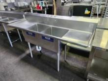 72 in. Stainless Steel 2 Compartment Sink
