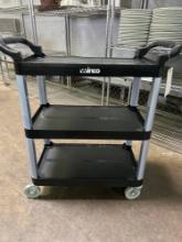 New Winco 3 Tier Black Plastic Utility Cart