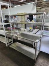 60 in. x 24 in. All Stainless Steel Table with Double Overshelf