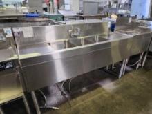 GlasTender 60 in. Stainless Steel 3 Tub Bar Sink