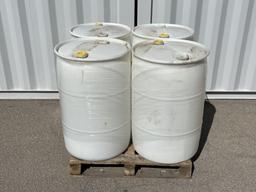 (4)pcs - 55 GAL Food Grade White Plastic Drums