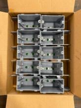 10 PLASTIC SINGLE GANG DEVICE BOXES FOR NON-METAL SHEATHED CABLE, 3-3/4 x 2-1/4 x 2-3/4 INCH