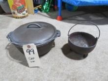 Cast iron Dutch oven & Small pot