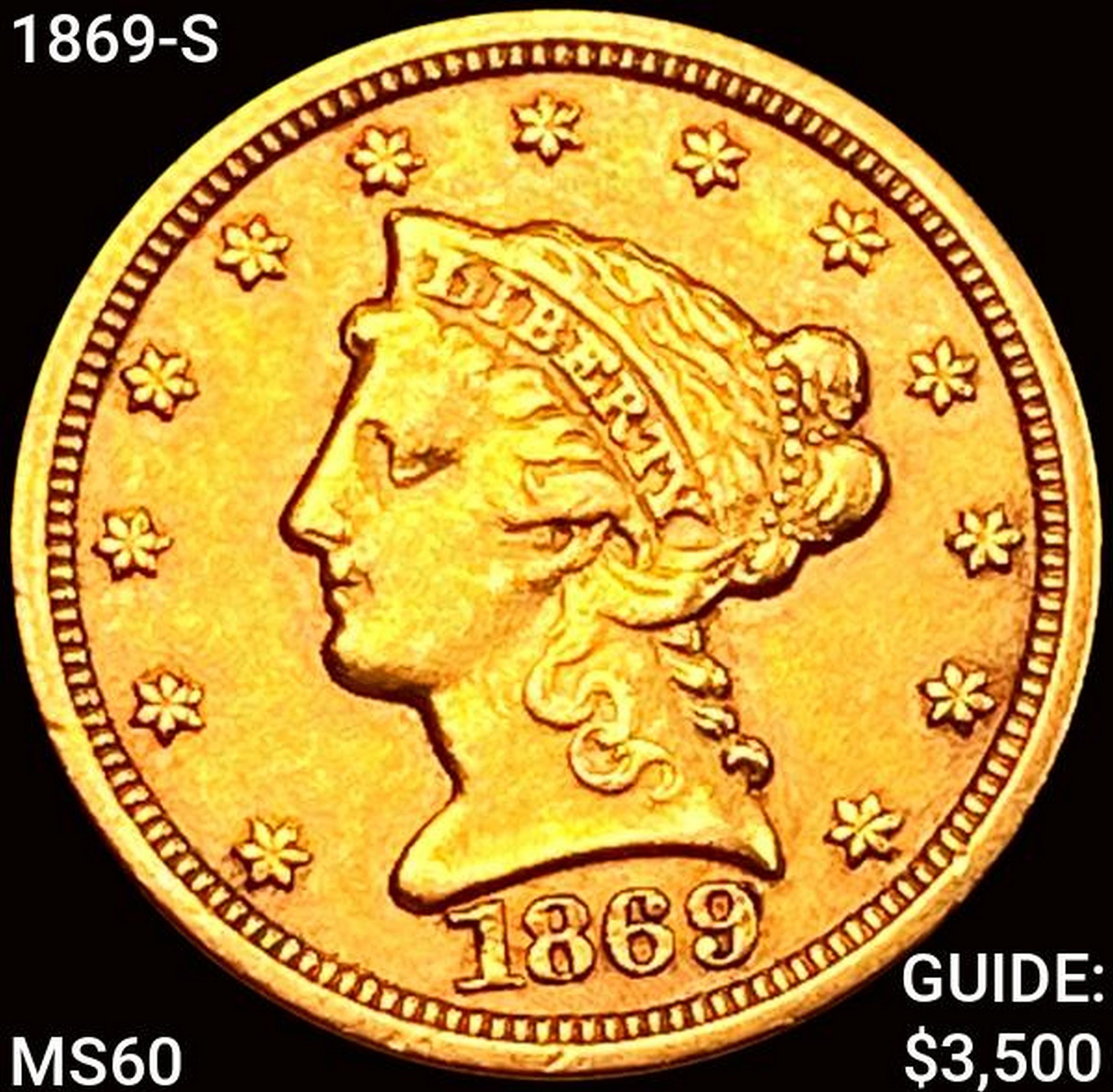 1869-S $2.50 Gold Quarter Eagle UNCIRCULATED