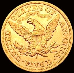 1869-S $5 Gold Half Eagle CHOICE AU