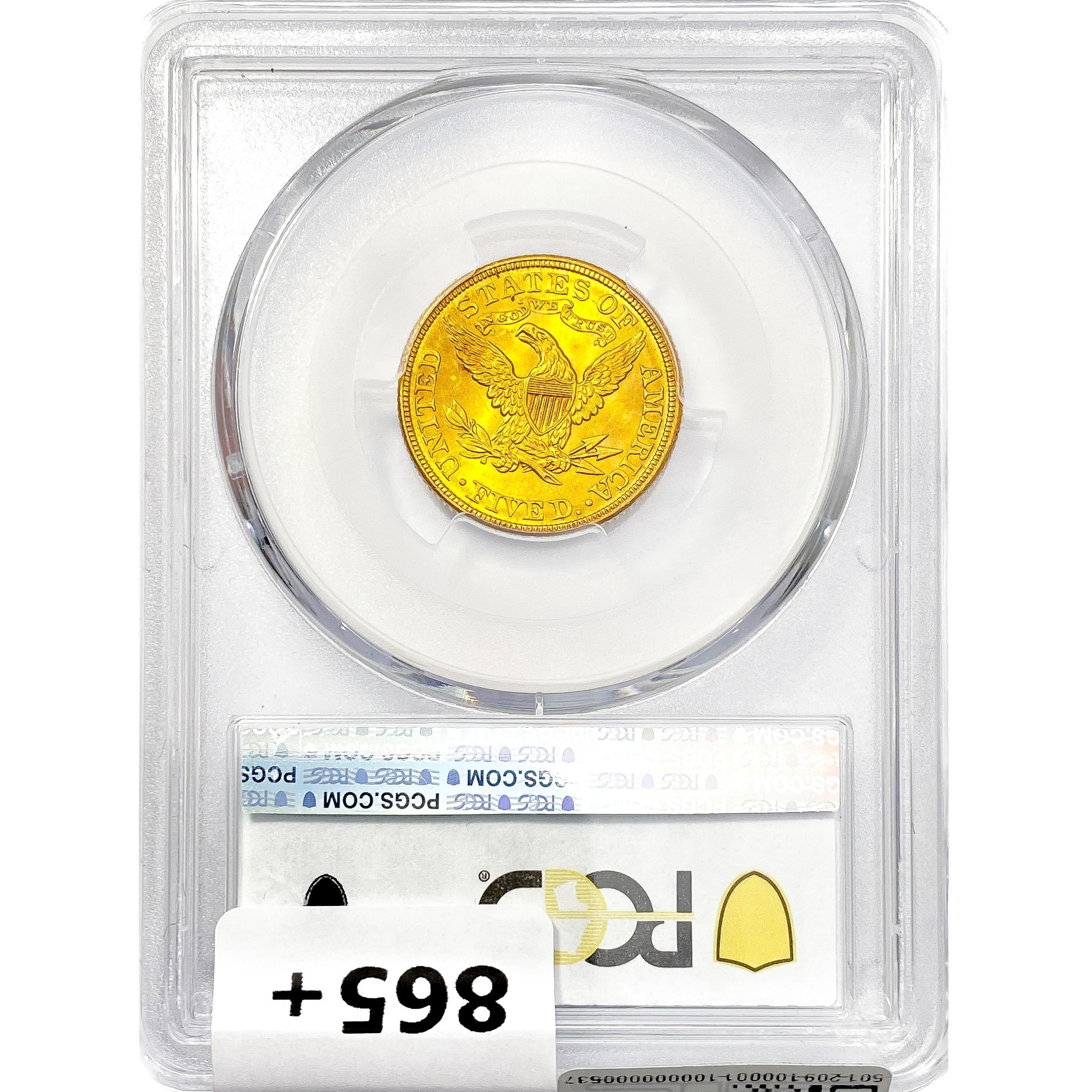 1905 $5 Gold Half Eagle PCGS MS65