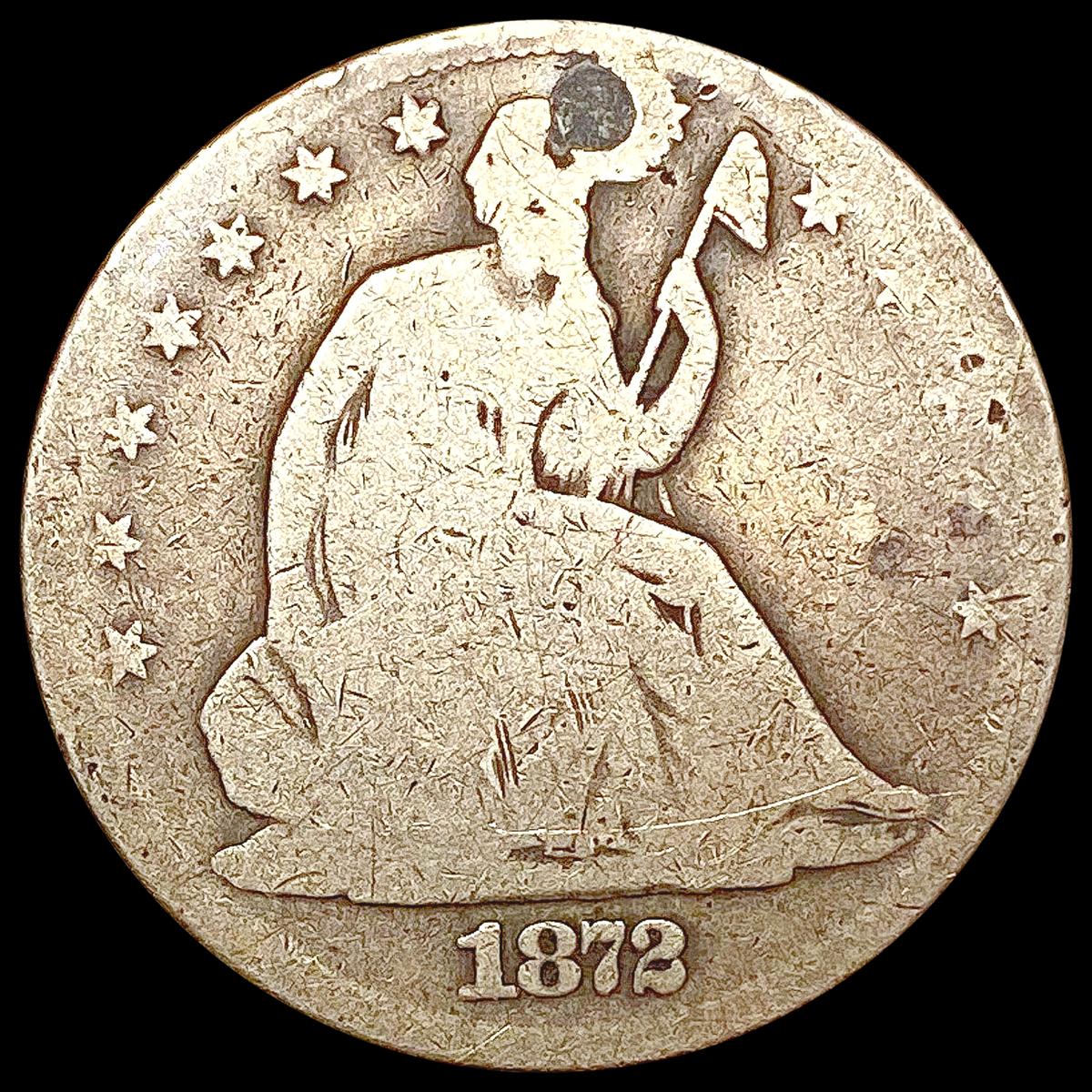 1872-CC Seated Liberty Half Dollar NICELY CIRCULAT
