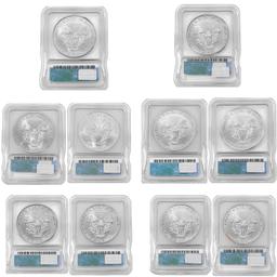 1987-2005 US Silver Eagles [20 Coins] ICG MS69