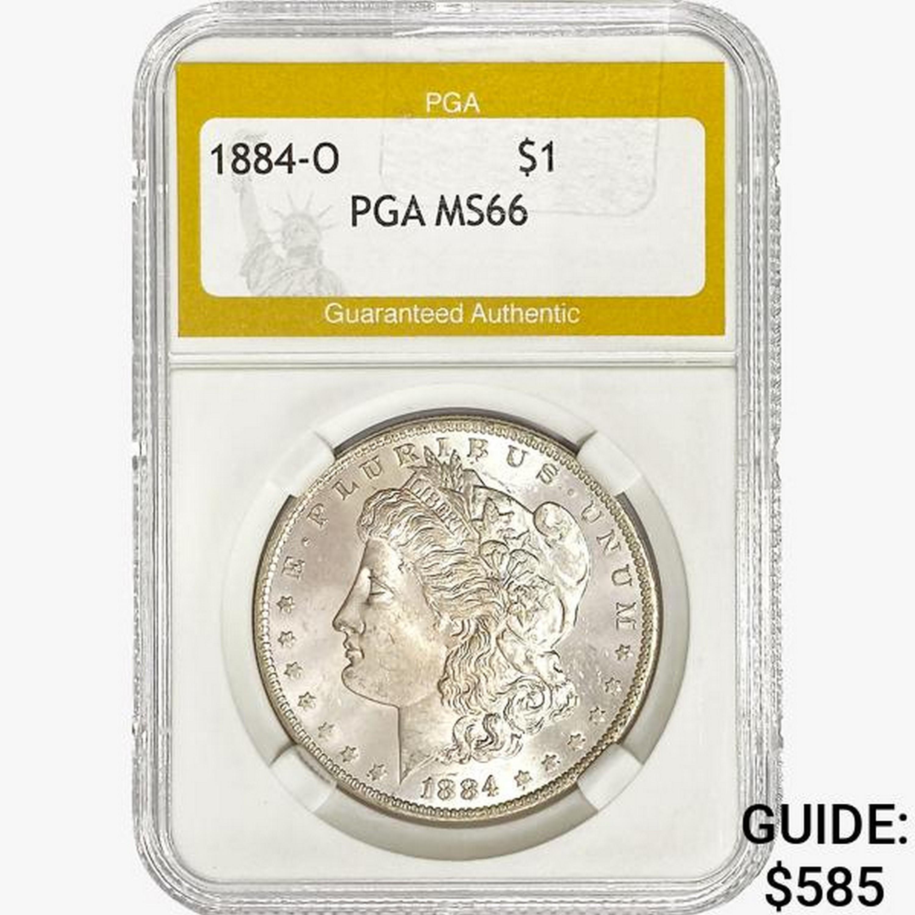 1884-O Morgan Silver Dollar PGA MS66