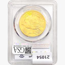 1923 $20 Gold Double Eagle PCGS AU58