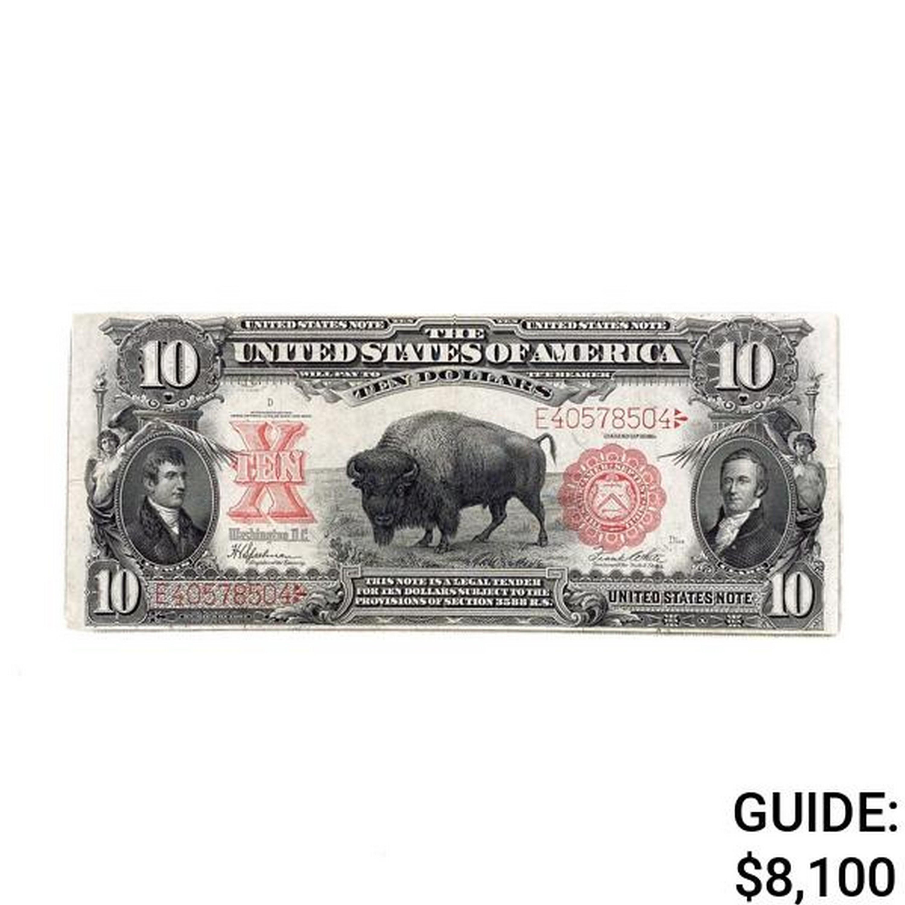 1901 $10 BISON LT UNITED STATES NOTE EF