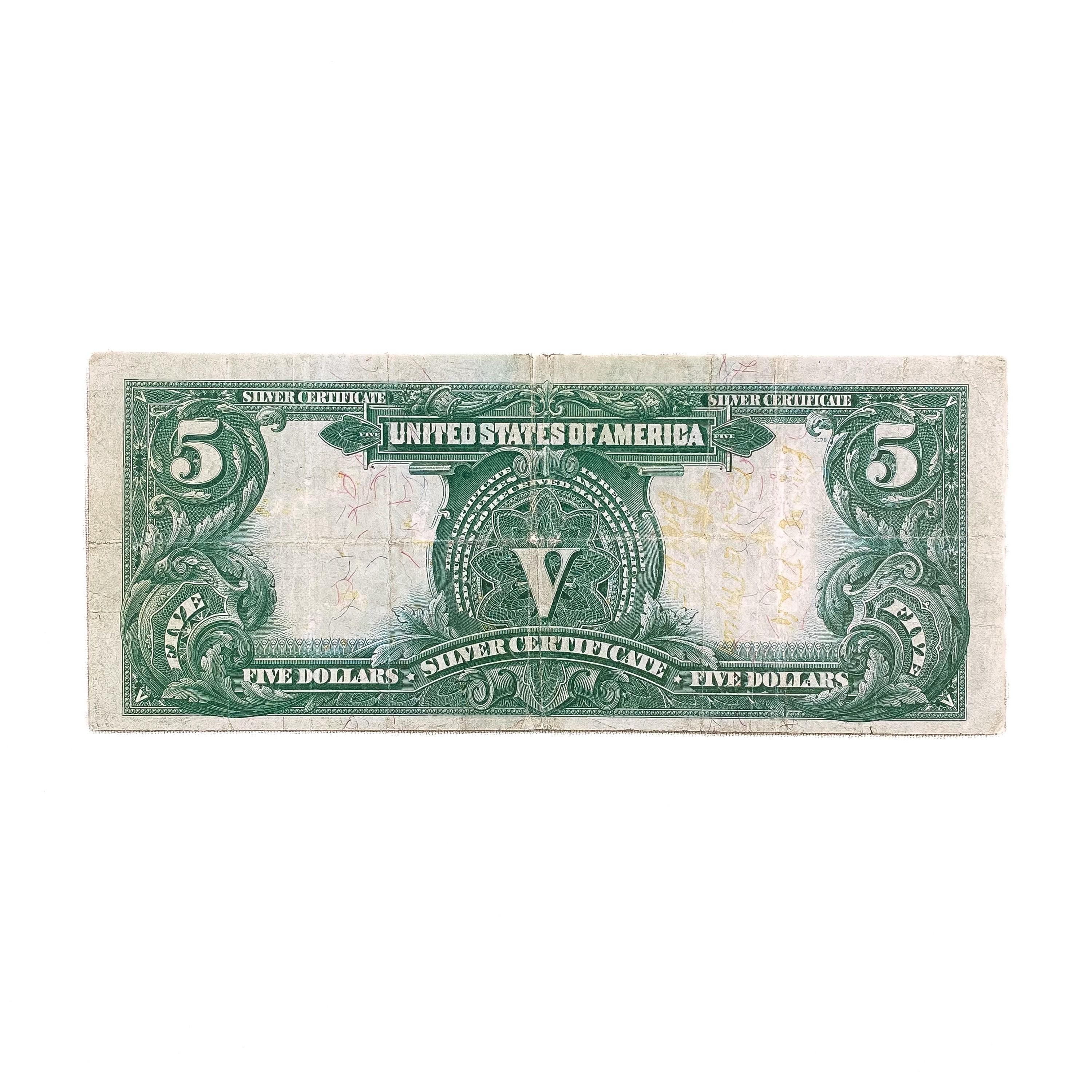 1899 $5 CHIEF SILVER CERT. NOTE VF+