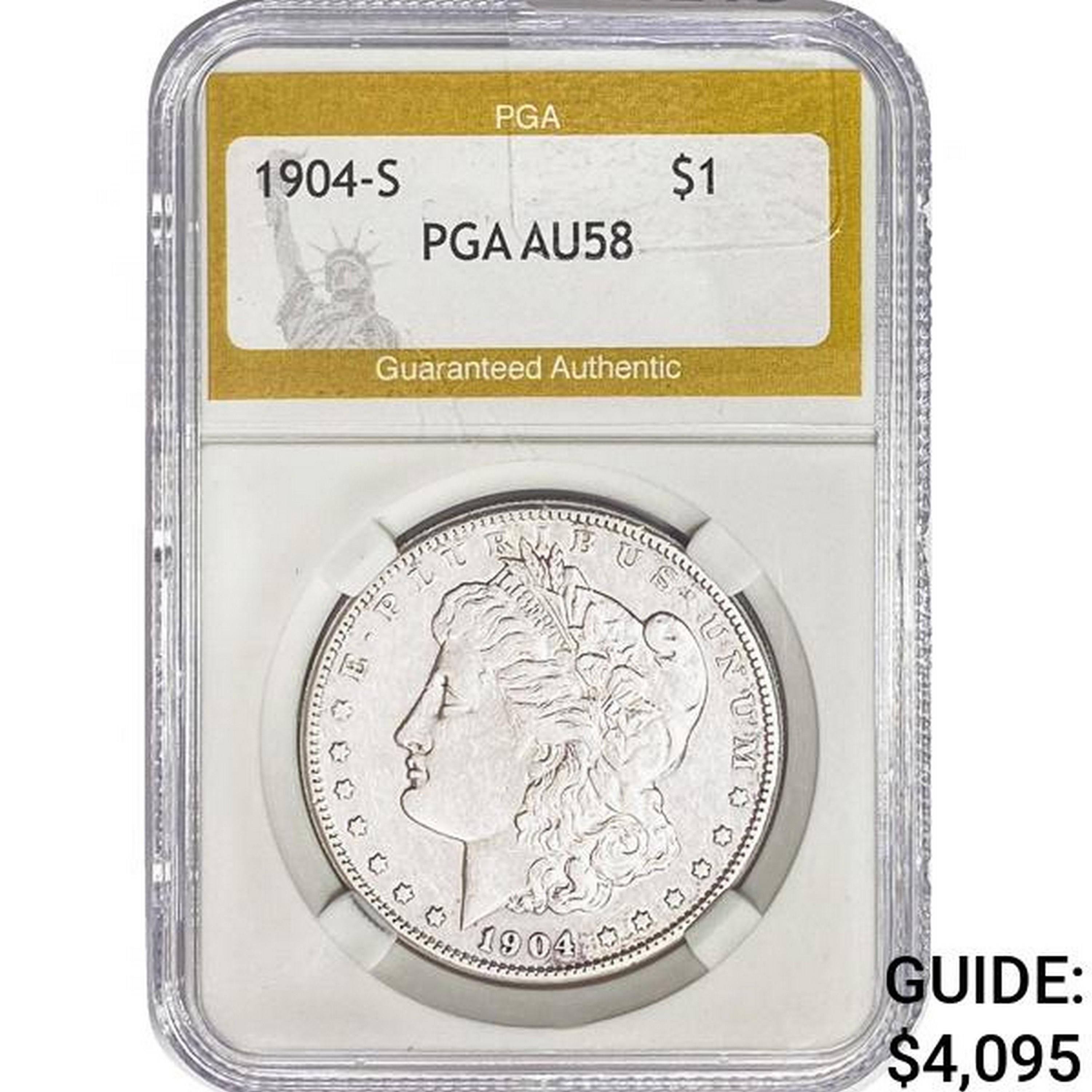 1904-S Morgan Silver Dollar PGA AU58