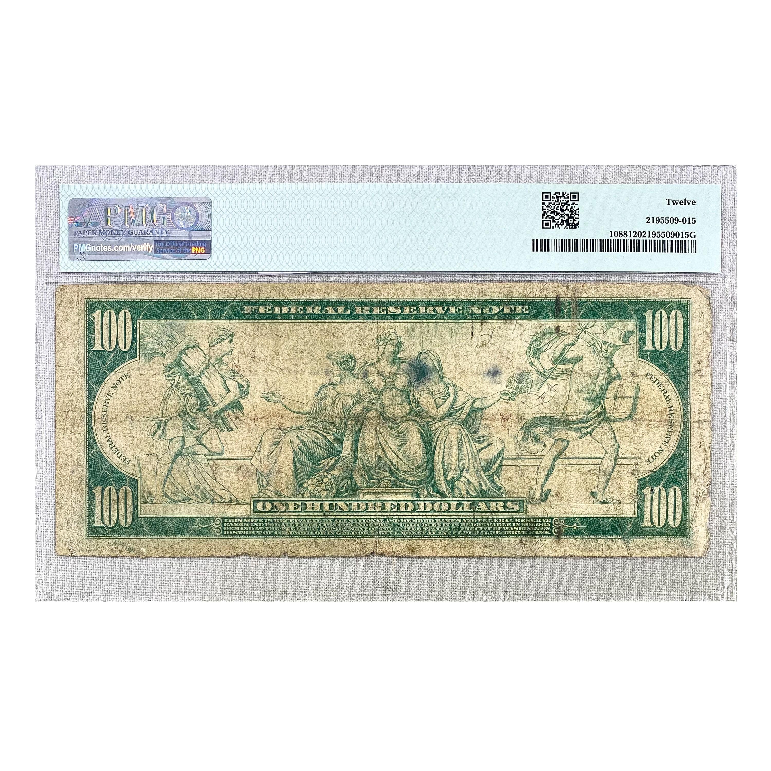 1914 $100 FRN NEW YORK, NY PMG F12