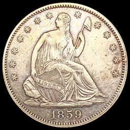 1859 Seated Liberty Half Dollar NEARLY UNCIRCULATE