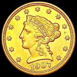 1907 $2.50 Gold Quarter Eagle CLOSELY UNCIRCULATED