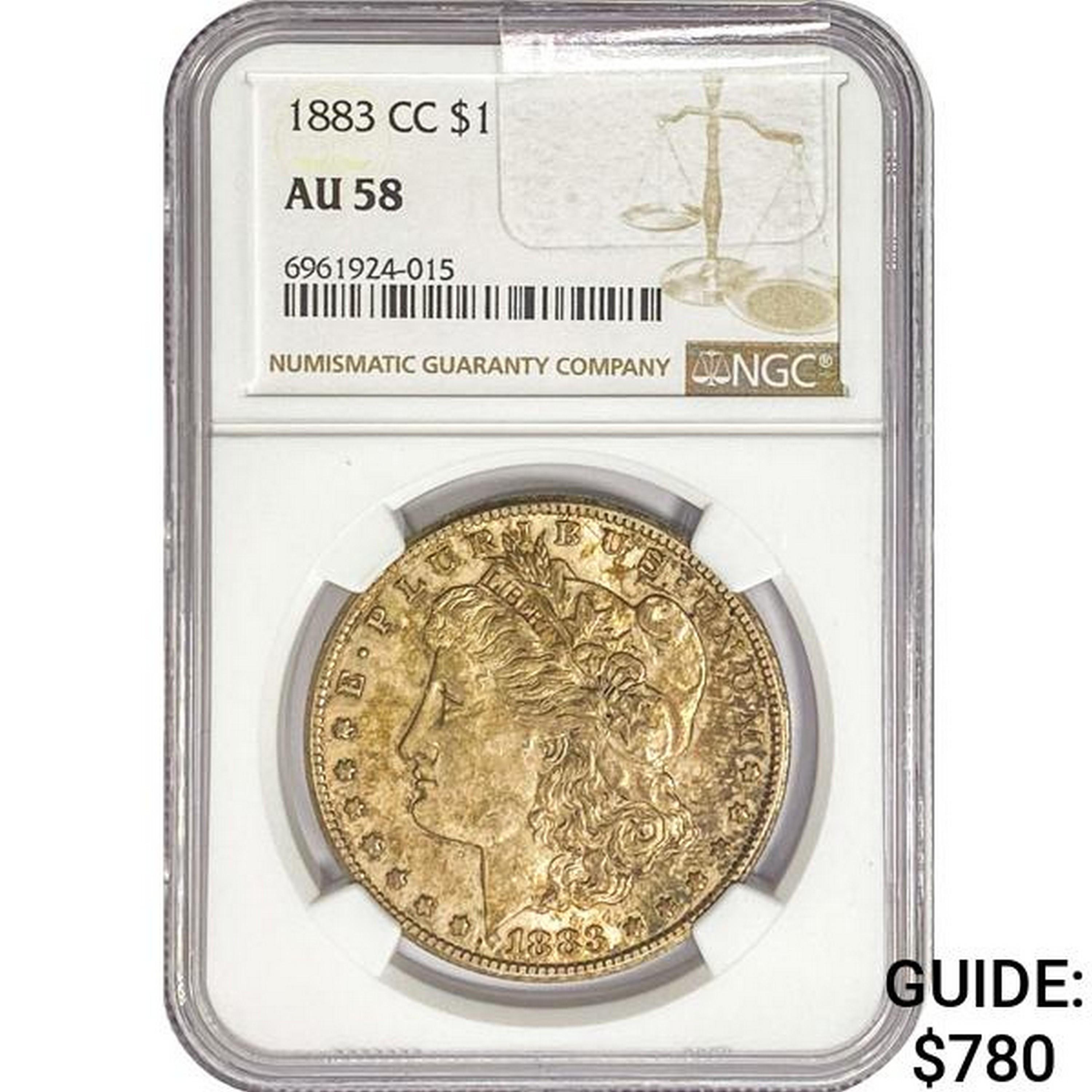 1883-CC Morgan Silver Dollar NGC AU58