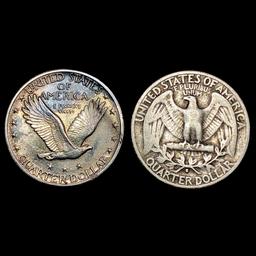 [2] US SILV Quarters [1932-S, 1920-S] NEARLY UNCIR