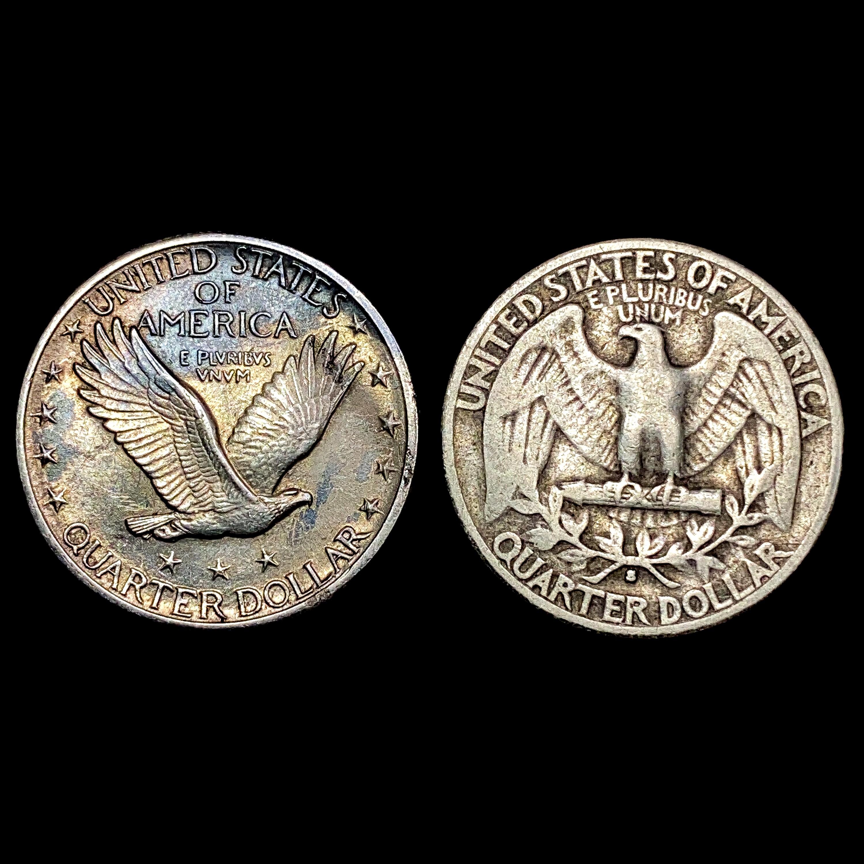 [2] US SILV Quarters [1932-S, 1920-S] NEARLY UNCIR