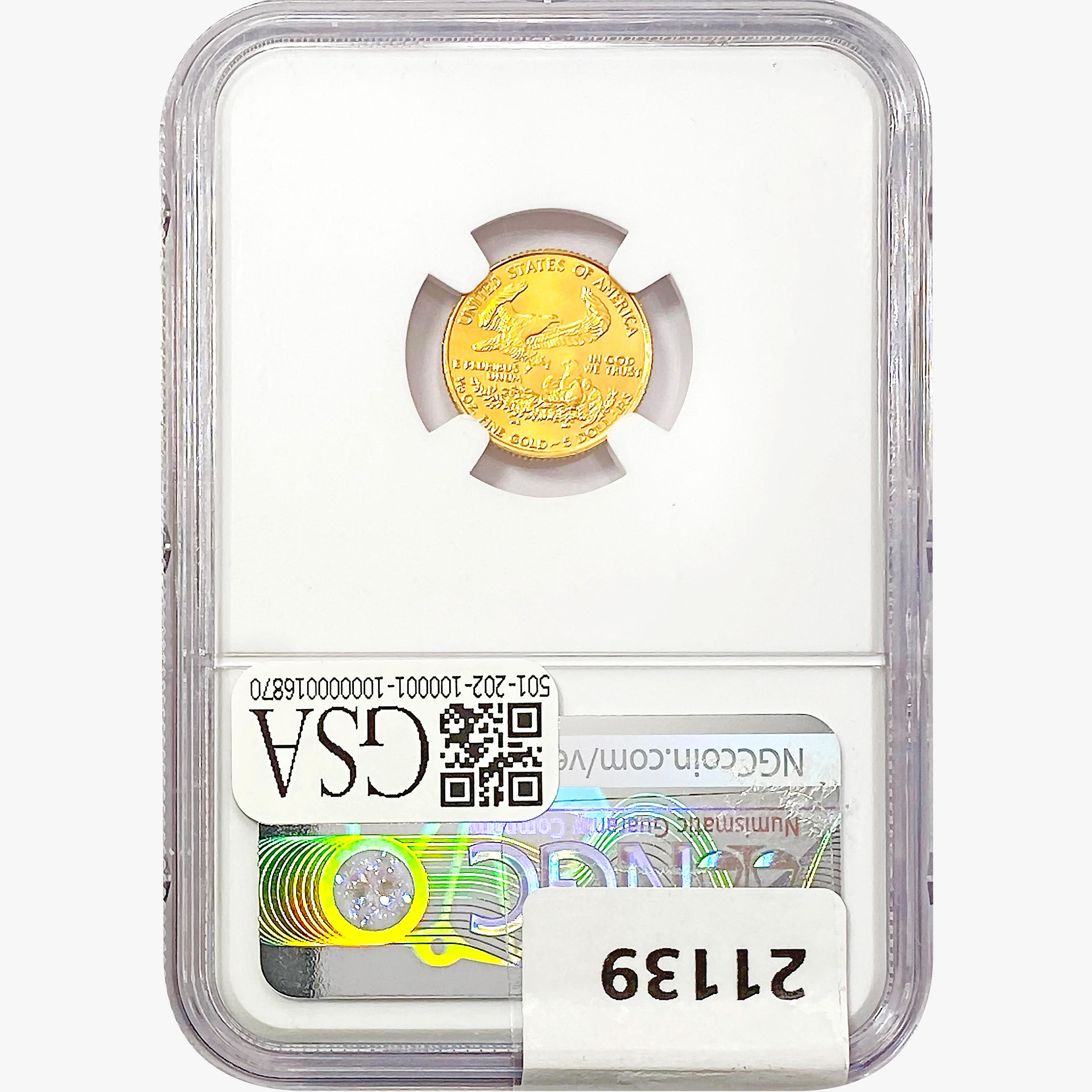 1995 $5 A.G.E. Signed Frost NGC MS69