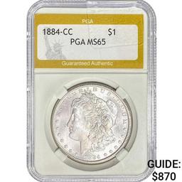 1884-CC Morgan Silver Dollar PGA MS65