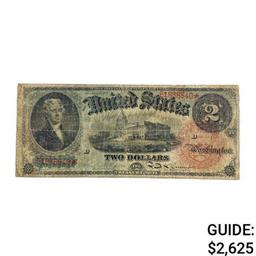 1869 $2 RAINBOW LT UNITED STATES NOTE