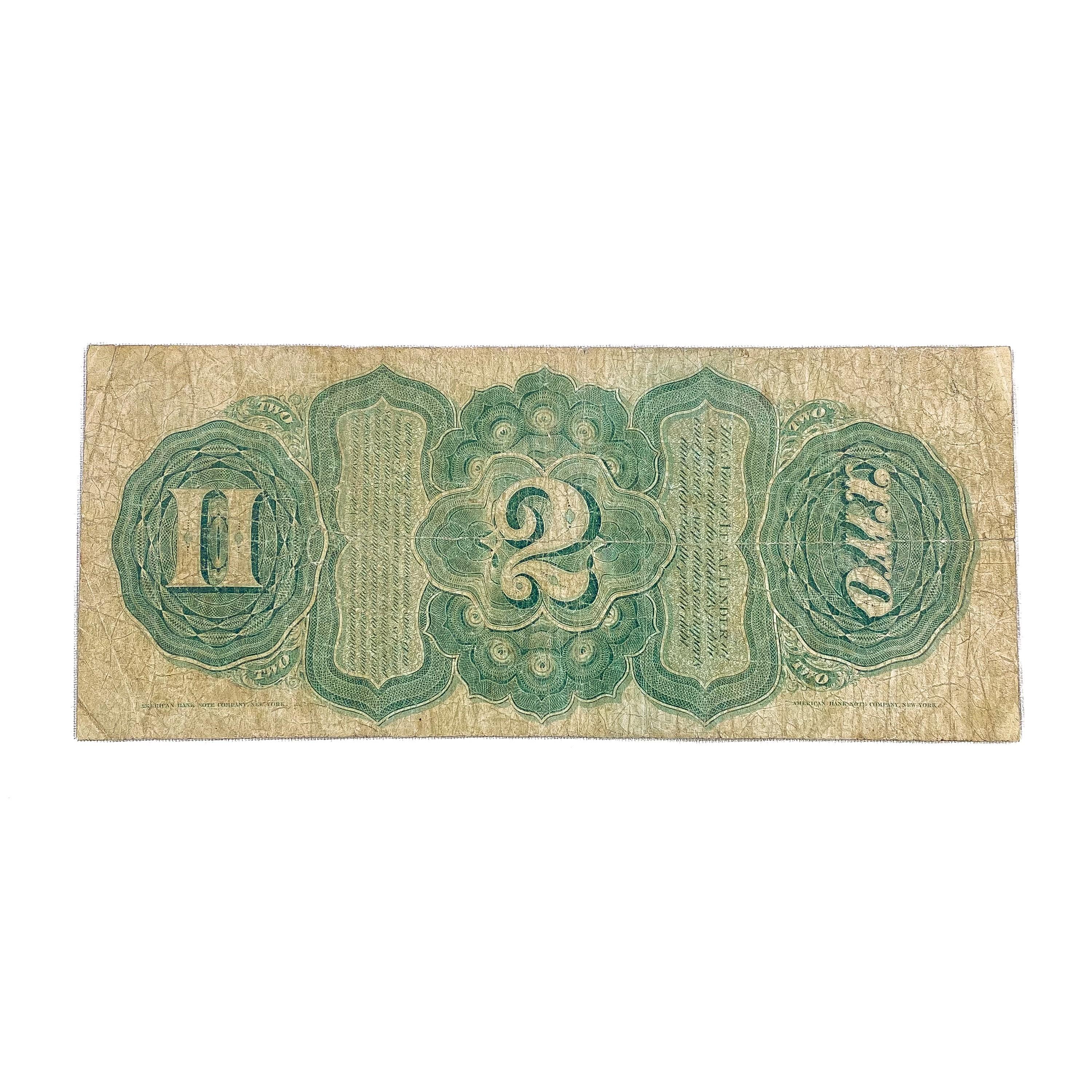 1869 $2 RAINBOW LT UNITED STATES NOTE