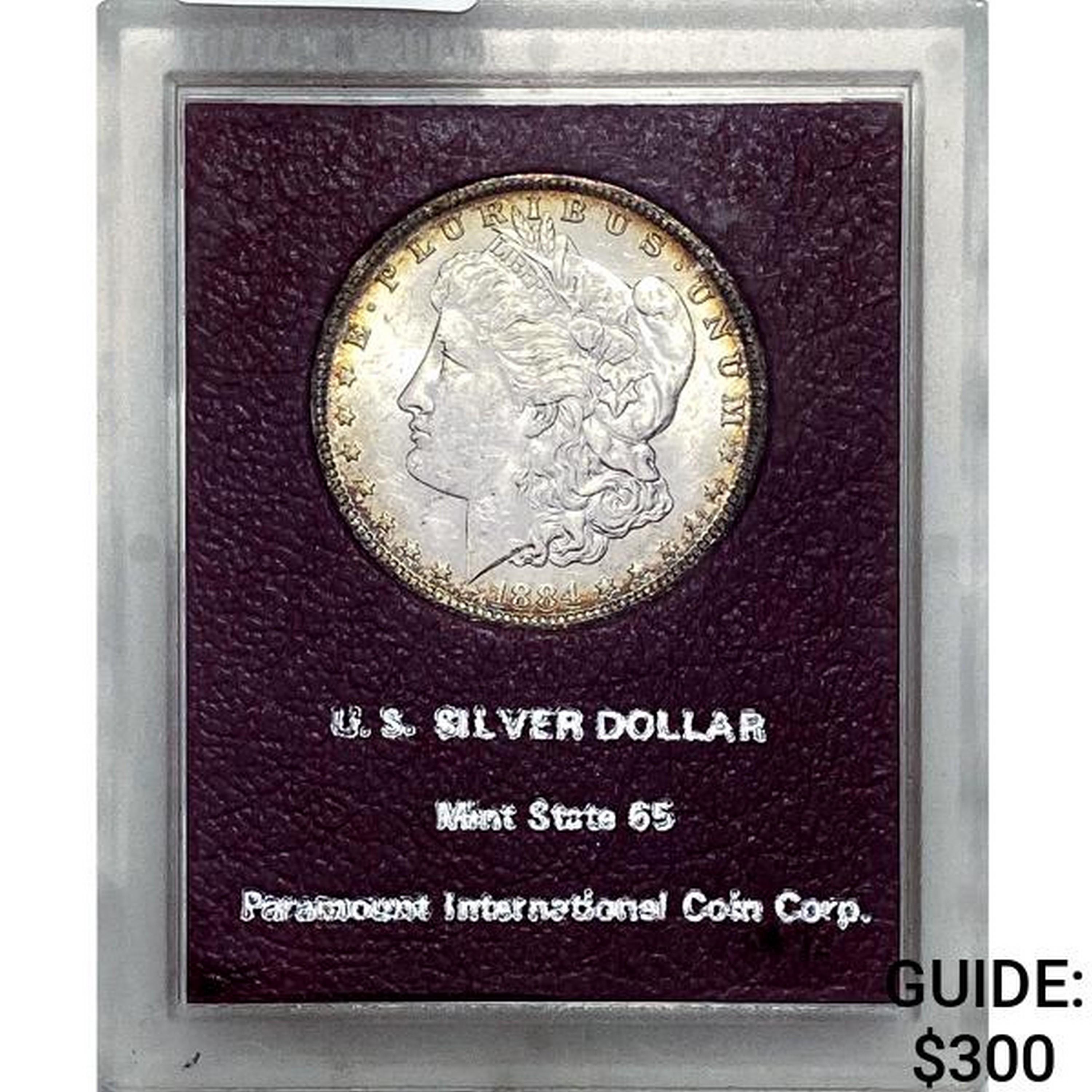 1884-O Morgan Silver Dollar PICC MS65